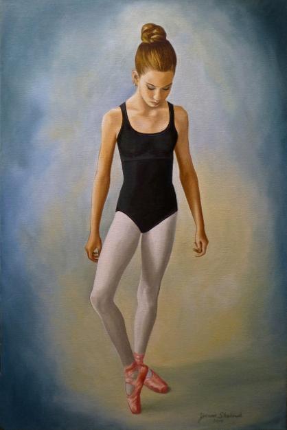 Ballerina Portrit in Oil, Ballet Dancer, Mural Mural On The Wall Inc.